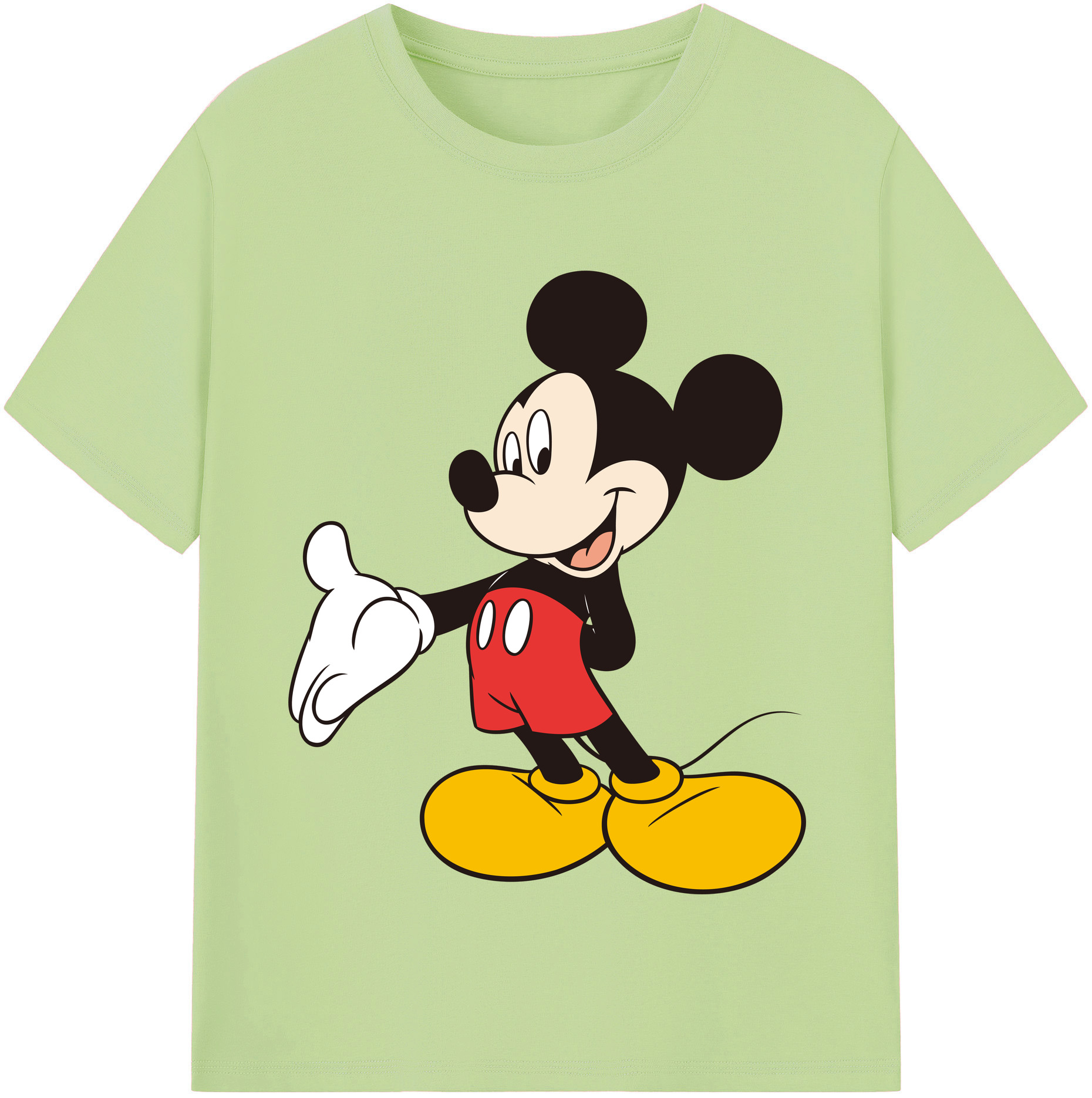 （画像用） ミッキーマウス Mickey Mouse 綿100％半袖Tシャツ（フロントプリント）